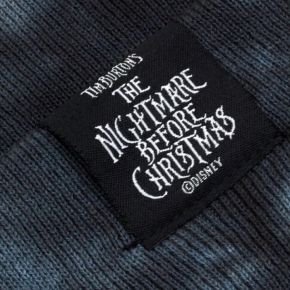 Disney Parks Jack Skellington Beanie Black Tie-Dye￼ Knitted Hat￼ - NEW - Picture 4 of 4